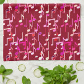Musical Notes print - burgundy, multi Handtuch (Gefaltet)
