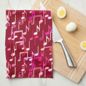 Musical Notes print - burgundy, multi Handtuch (Viertel Falte)