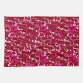 Musical Notes print - burgundy, multi Handtuch (Horizontal)