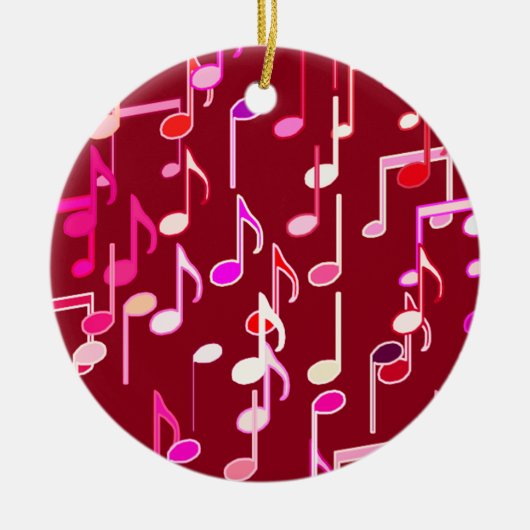 Musical Notes print - burgundy, multi Keramikornament (Vorne)