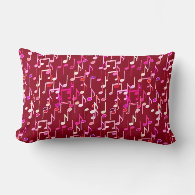 Musical Notes print - burgundy, multi Lendenkissen (Vorderseite)
