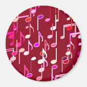 Musical Notes print - burgundy, multi Magnet (Vorne)