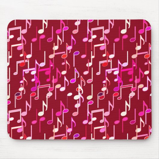 Musical Notes print - burgundy, multi Mousepad (Vorne)