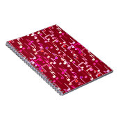 Musical Notes print - burgundy, multi Notizblock (Rechte Seite)