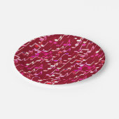 Musical Notes print - burgundy, multi Pappteller (Schrägansicht)