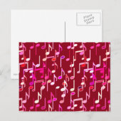 Musical Notes print - burgundy, multi Postkarte (Vorne/Hinten)
