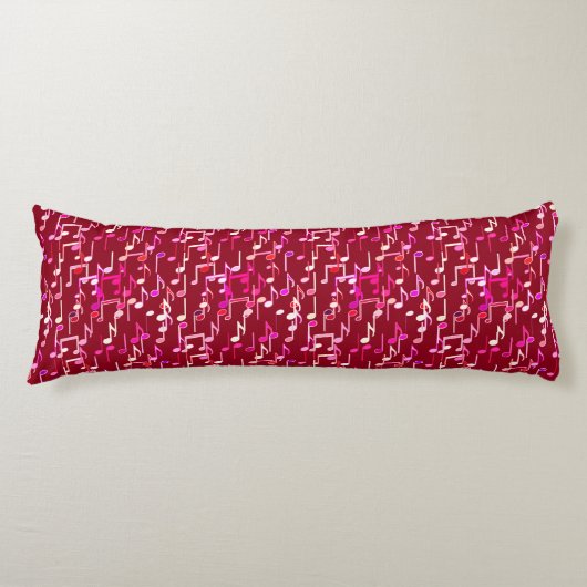 Musical Notes print - burgundy, multi Seitenschläferkissen (Vorderseite)