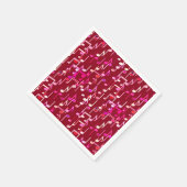 Musical Notes print - burgundy, multi Serviette (Ecke)