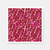 Musical Notes print - burgundy, multi Serviette (Vorderseite)