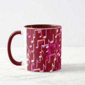 Musical Notes print - burgundy, multi Tasse (Links)