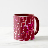 Musical Notes print - burgundy, multi Tasse (VorderseiteRechts)