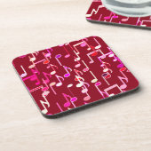 Musical Notes print - burgundy, multi Untersetzer (Linke Seite)