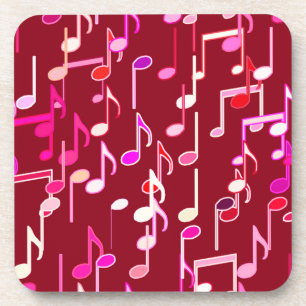 Musical Notes print - burgundy, multi Untersetzer
