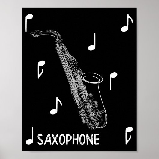 Musical Notes Saxophon Poster (Vorne)