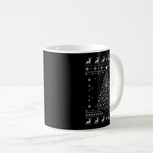 Musical Notes Tree Christmas Ugly Sweater Xmas  Kaffeetasse (VorderseiteRechts)