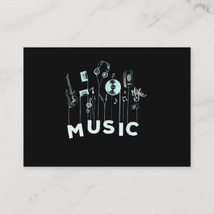 Musical Notes Vinyl Guitar Music Lover Visitenkarte