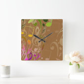 Musical Notes Wall Clock Quadratische Wanduhr (Zuhause)