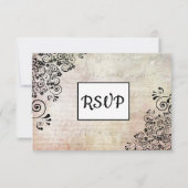 Musical Notes Wedding RSVP card Karte (Rückseite)