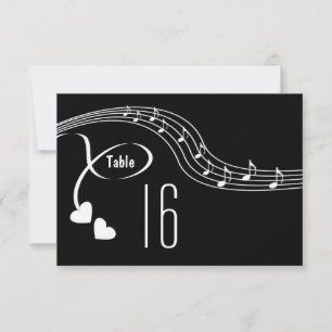 Musical Notes Wedding Tischnummer Card