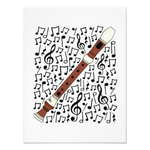 Musical Notes Woodwind Music Teacher Fotodruck