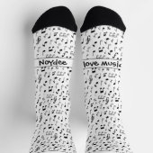 Musical notes, your text in black and white socken (Oben)