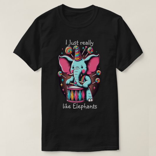 Musical Pachyderm Ich mag Elefanten wirklich T-Shirt (Design vorne)