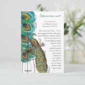 Musical Peacock Bird Cage Feather Wedidng Einladun Einladung (Stehend Vorderseite)