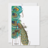 Musical Peacock Bird Cage Feather Wedidng Einladun Einladung (Rückseite)