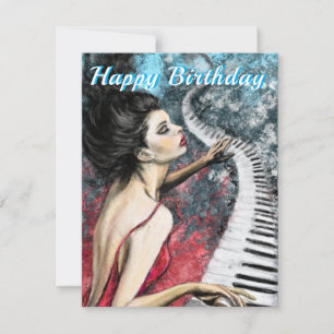 Musical Piano Birthday Card Feiertagskarte