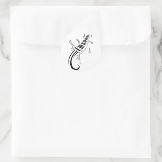 Musical Piano Classic Round Sticker (Tasche)