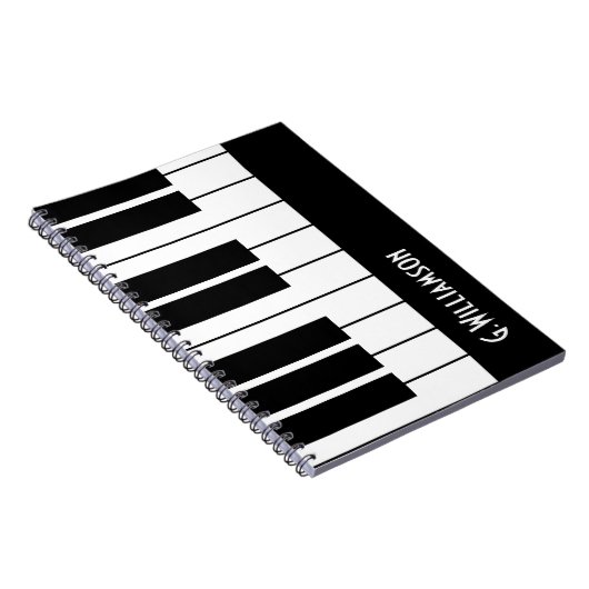 Musical Piano Keys | Name hinzufügen Notizblock (Rechte Seite)