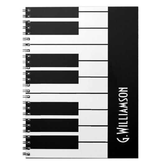 Musical Piano Keys | Name hinzufügen Notizblock (Vorderseite)