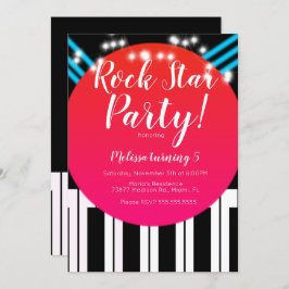 Musical Piano Rockstar Geburtstagsparty Einladung