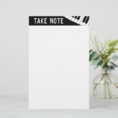 Musical Piano Stationery Briefpapier (Stehend Vorderseite)