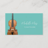 Musical QR Code Violin Lehrer Aquamarin Green Visitenkarte (Vorderseite)