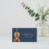 Musical QR Code Violin Lehrer Navy Blue Visitenkarte (Stehend Vorderseite)