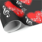 Musical Red Hearts Geschenkpapier (Rolleneckpunkt)
