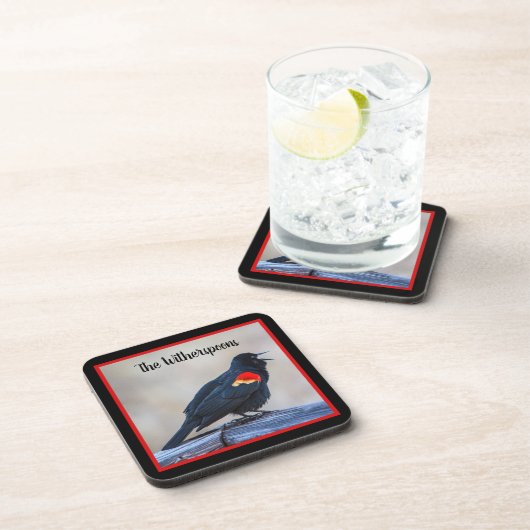 Musical Redwing Blackbird in einem Sumpf Getränkeuntersetzer (Rechte Seite)