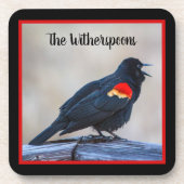 Musical Redwing Blackbird in einem Sumpf Getränkeuntersetzer (Vorderseite)