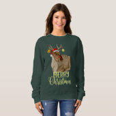 Musical Reindeer Rudolph Frohe Weihnachten lustig Sweatshirt (Vorne ganz)