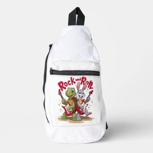 Musical Reptile and Hare Rock Out Roll Crossbody Bag (Vorderseite)