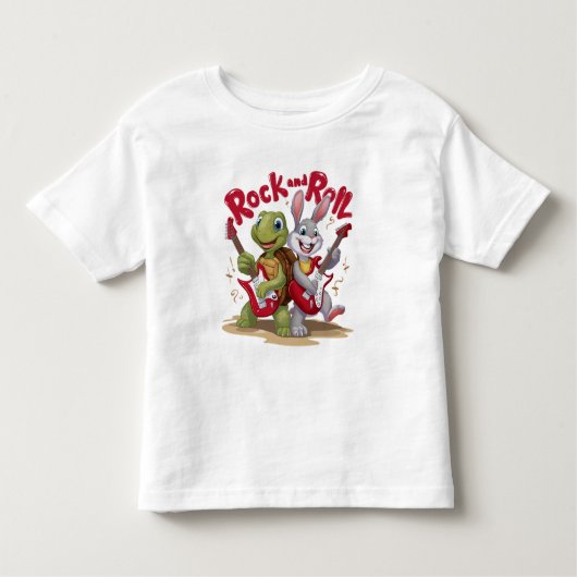 Musical Reptile and Hare Rock Out Roll Kleinkind T-shirt (Vorderseite)
