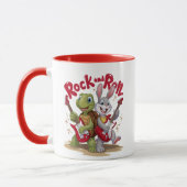Musical Reptile and Hare Rock Out Roll Tasse (Links)