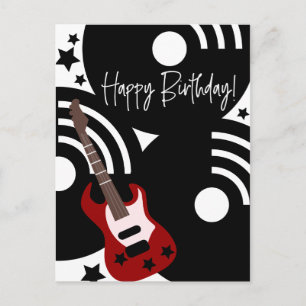Musical Rock Star Electric Gitarre Geburtstag Postkarte