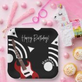 Musical Rock Star Electric Guitar Birthday Pappteller (Party)