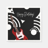 Musical Rock Star Electric Guitar Birthday Serviette (Vorderseite)