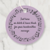 Musical Round Design Fevor Card Geschenkanhänger (Rückseite)