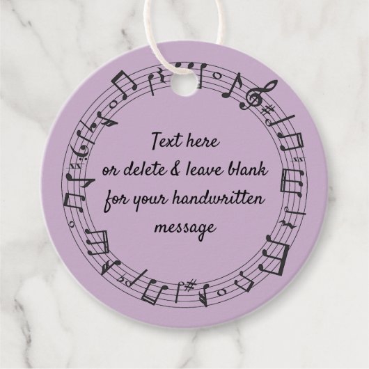 Musical Round Design Fevor Card Geschenkanhänger (Vorderseite)