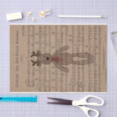 Musical Rudolph Red Nose Reindeer Teddy Bear Seidenpapier (Handwerk)