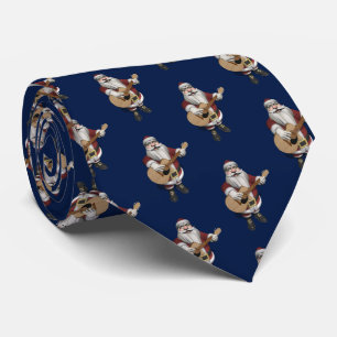 Musical Santa Claus Lieben spielen Akustikgitarre Krawatte